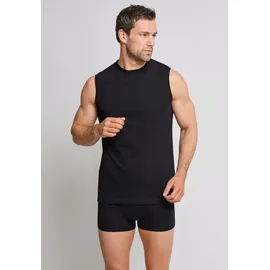 SCHIESSER Achselhemd "Essentials", Herren, Gr. M, N-Gr, schwarz (000, schwarz), Single Jersey, Obermaterial: 100% Baumwolle, unifarben, normal, Rundhals, Unterhemden, ärmellos, Doppelpack, Rundhalsausschnitt, Baumwolle