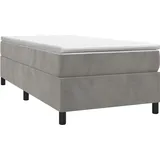 HOMMIE - 90x200 cm Boxspringbett Bettgestell Hellgrau Samt 3121096 - Grau