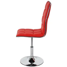 Mendler 2er-Set Esszimmerstuhl HWC-C41, Stuhl Küchenstuhl, höhenverstellbar drehbar, Kunstleder - rot