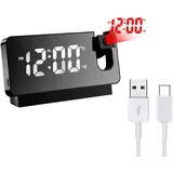 2025 neue hd led Digitale Projektionsuhr Projektionswecker Temperaturanzeige Home Decoration Desktop Clock-A