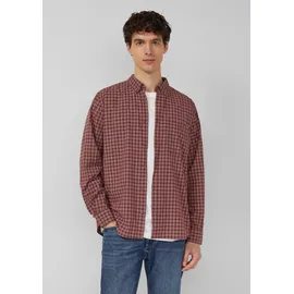 s.Oliver Regular Fit: Elastisches Button-Down-Hemd mit Karomuster - rot|mehrfarbig - XXL