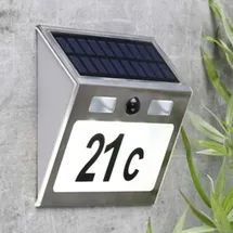 Hi Haushalt International Solar Hausnummer mit Standby Beleuchtung und Bewegungsmelder
