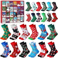 Socken-Adventskalender 2024, 24 Paar Weihnachtssocken, Socken Adventskalender für Erwachsene Männer Frauen, Lustige Socken Countdown bis 2024 Weihnachten, für Erwachsene Geschenke