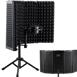 VEVOR Mikrofon Isolationsschild für Studio akustischer Pop-Filter 5 Paneele