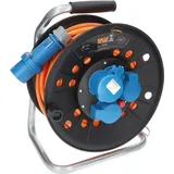 kalle-das-kabel KALLE DAS KABEL Kabeltrommel Camping H07BQ-F 3G 2,5mm2 EXTREME SIGNAL Orange IP44 2x Schutzkontakt / 1x CEE 230V 16A Schutzart