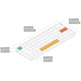 nuphy Air60 V2 Tragbar Mechanische kabellose Mini-Tastatur mit Beleuchtung,Unterstützung QMK/VIA Kompatibel mit Windows/Mac OS/Linux für Bluetooth 5.1/2.4GHz/(USB-C)-White Gateron Red Switch