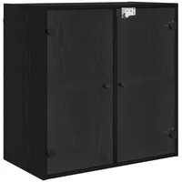 VidaXL Wandschrank Wandmontiert Schwarz Eichen-Optik 68 x 37 x