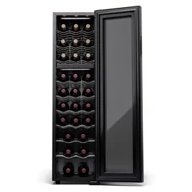 Klarstein Shiraz 27 Duo Weinkühlschrank 2 Zonen Getränkekühlschrank Klein, Kleiner Weinschrank, Wein-Kühlschrank Klein mit Glastür, Indoor/Outdoor Flaschenkühlschrank, Wine Fridge, Flaschen 5-18 °C Touch