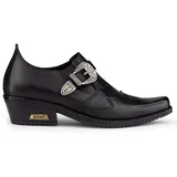 TruClothing.com Herrenschuhe Echtleder Braun Schwarz Schlangen Muster Reiter Cowboy Design - 40 EU