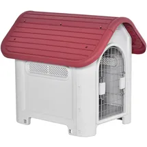 PawHut Hundehütte mit Dachluke für kleine Hunde Metall PP