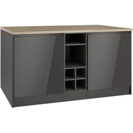 kochstation Kücheninsel KS-Virginia 153 x 100 x 85 cm Schwarz