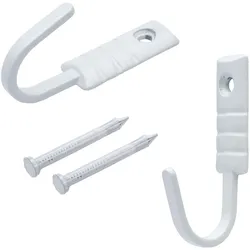 Zierhaken LIEDECO, weiß, Metall, Haken, für Vorhänge