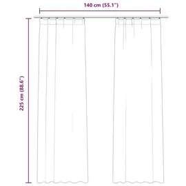 vidaXL Verdunkelungsvorhänge Haken 2 Stk. Samt Antik-Rosa 140x225cm