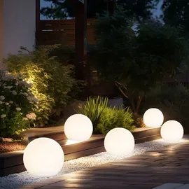 ETC Shop 4er Set LED Solar Kugelleuchten in verschiedenen Größen