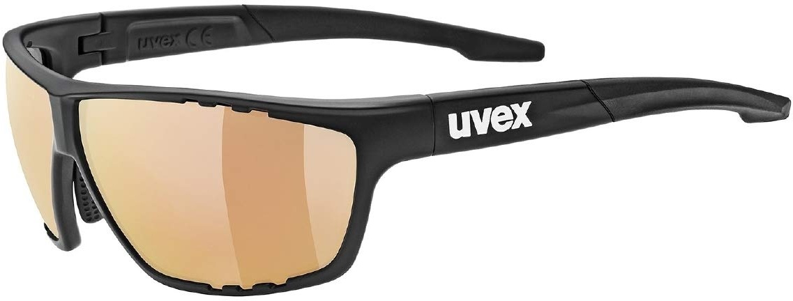 uvex sportstyle 706 CV V - Sportbrille für Damen und Herren - selbsttönend & verspiegelt - konstraststeigernd - black matt/red - one size