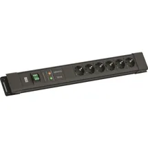 Bachmann Steckdosenleiste 2 m Schwarz 6 St.