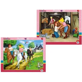 Schmidt Spiele GmbH 2er Set Rahmenpuzzle Bibi und Tina 24 Teile 1