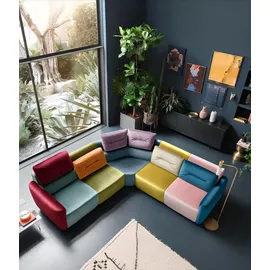 aea Ecksofa Textil Eck Wohnlandschaft Design Ecksofa Sofa Couch Italien Alfitalia - Bunt