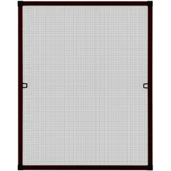 APANA Fliegengitter Insektenschutz Fenster Alu Rahmen Bausatz 100 x 120 cm braun auf Maß
