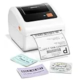 Phomemo Bluetooth Etikettendrucker DHL, D450BT Versandetiketten Drucker, Thermodrucker 4X6, Labeldrucker Kompatibel mit Amazon, DHL, Vinted, Etsy, UPS, FedEx, DPD, Weiß
