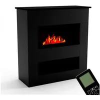 GLOW FIRE Elektrokamin Brecht Wasserdampf Kamin, Elektrischer Kamin, Wasserdampfkamin mit 3D Feuer und Knisterfunktion schwarz