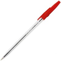 Kugelschreiber Gehäuse transparent, Schreibfarbe rot