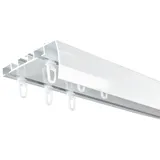SN DECO GROUP Gardinenschiene SN DECO GROUP "Objektschiene EVO-M 2-läufig mit integrierter Blende" Gr. 3, weiß, L:250cm T:8,7cm, Aluminium, Gardinenstangen, Gardinenschiene