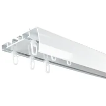 SN DECO GROUP Gardinenschiene SN DECO GROUP "Objektschiene EVO-M 2-läufig mit integrierter Blende" Gr. 3, weiß, L:250cm T:8,7cm, Aluminium, Gardinenstangen, Gardinenschiene