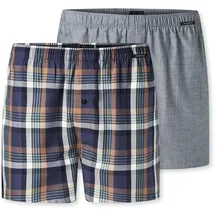 SCHIESSER Boxershorts kariert blau/grau XXL 2er Pack