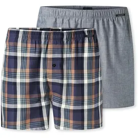 SCHIESSER Boxershorts kariert blau/grau XXL 2er Pack