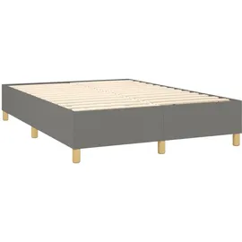 vidaXL Boxspringbett mit Matratze & LED Dunkelgrau 140x200 cm Stoff