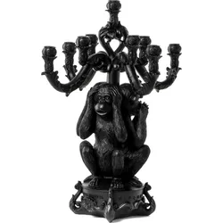 Burlesque 3 Monkeys Kerzenständer groß schwarz