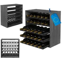 Modo24 Weinregal Modulares System RW61, Flaschenregal Massivholz, Kellerregal, Weinständer, Stapelbar, Weinschrank, für Küche & Vorratsraum, 3 Farben beige|grau 60 cm x 60 cm x 30 cm
