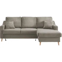 Ecksofa 'VALENTINA' Graubraun, Cord