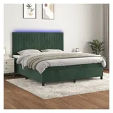 vidaXL Boxspringbett 180 x 200 cm Dunkelgrün
