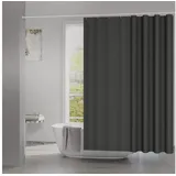 Woltu Duschvorhang 120x180cm Badvorhang Anti-Schimmel Antibakteriell Wasserdichter Polyester Stoff Waschbar Dunkelgrau mit Duschvorhängeringen für Badewanne und Dusche