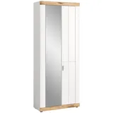 VCM Garderobenschrank Laredo Weiß Nox Oak