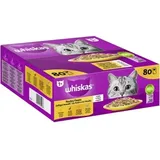 Whiskas Jumbo Pack 1+ Geflügel Auswahl in Gelee 80 x 85g