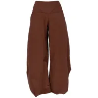 Guru-Shop Relaxhose Weite Boho Cord Pluderhose, Feincord Boho Hose,.. Ethno Style, alternative Bekleidung braun S