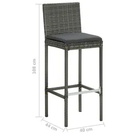 vidaXL Gartenbar-Set 9-tlg. Grau