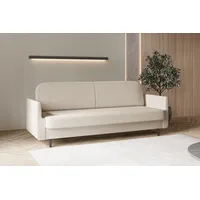 moeblo Schlafsofa POUCH, – Sofa Couch für Wohnzimmer elegantes Polstersofa 3-Sitzer-Sofa mit Bettfunktion, Wohnzimmermöbel und Schlaffunktion, (BxHxT): 221x87x84 cm beige