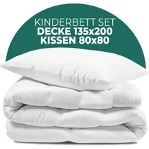 knerst KNERST® Kinder Bettdecke Set mit Kissen - Kinder Bettdecken Set für kuschelig, weiche Träume - Größe: Decke 135x200 cm / Kissen 80x80 cm