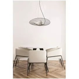 Fabas Luce Homa 1-flg. Ø 70 cm schwarz Glas und Metall