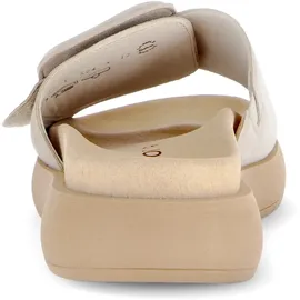 Gabor Pantolette GABOR, Damen, Gr. 43, beige (hellbeige), Ziegenveloursleder, unifarben, Schuhe Pantolette, Plateau, Sommerschuh, Schlappen mit großer Zierschnalle