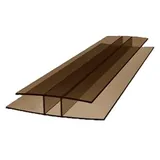 H-Profil Polycarbonat 1500mm Rauchbraun 10mm – Stegplatten Verbinder für Doppelstegplatten | Hohlkammerplatten Verbindungsprofil für Gewächshaus & Überdachungen