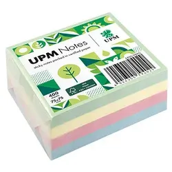 UPM Notes Pastellmix Haftnotizen doppelte Haftung farbsortiert 1 Würfel