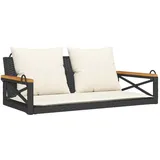 furnicato Hängebank 109 x 62 x 40 cm Schwarz