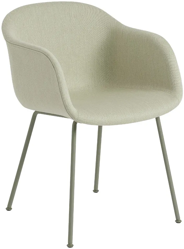 Muuto Fiber Armchair, tube base, balder 912 / dusty green