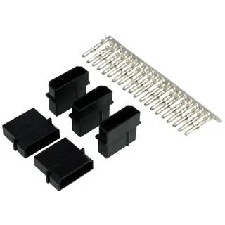 Phobya PSU Power Connector 4Pin Molex Buchse inkl. 4 Pins - 5 Stück Black Kabel Connector