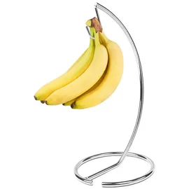Relaxdays Bananenhalter Metall 25 x 10 x 30 Silber